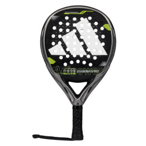 Front view of the Adidas Adipower Carbon CTRL 3.4 padel racket showcasing its round shape and 18K carbon surface.